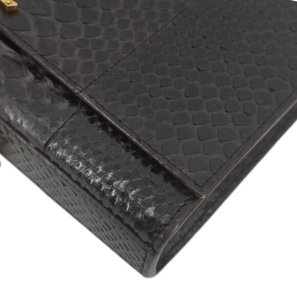 Yves Saint Laurent  Kate Python Leather Chain Crossbody Bag Black - Picture 7 of 16
